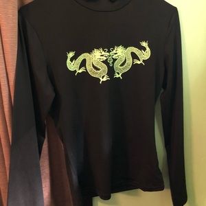 black top with dragon print